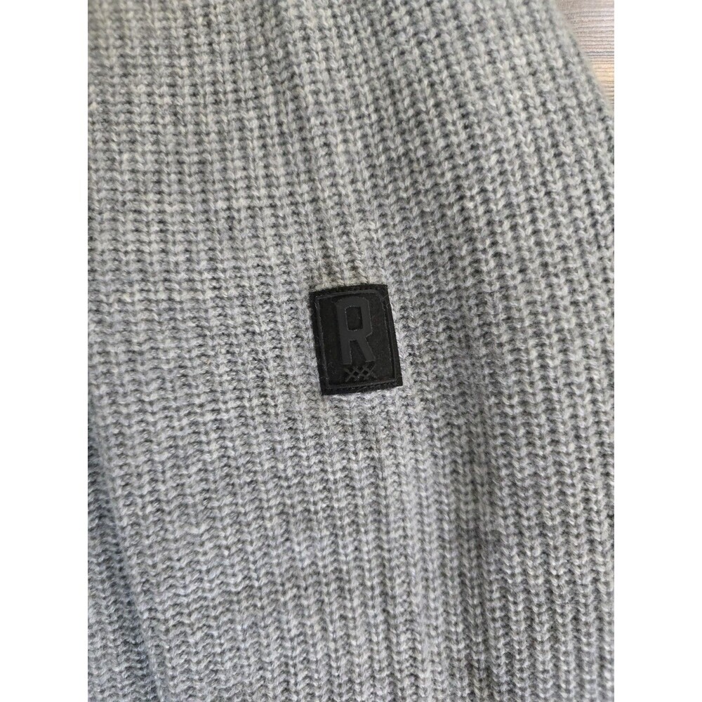 Rhone Sweater Mens Medium Gray Wool Cashmere Ribbed Crewneck Luxury - Picture 10 of 10